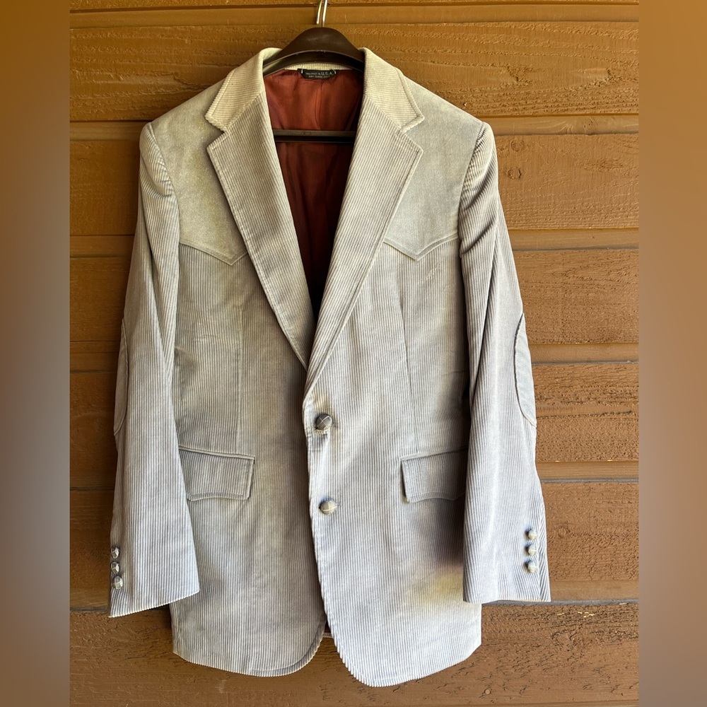 Pagano West men’s grey western style corduroy blazer size 40.